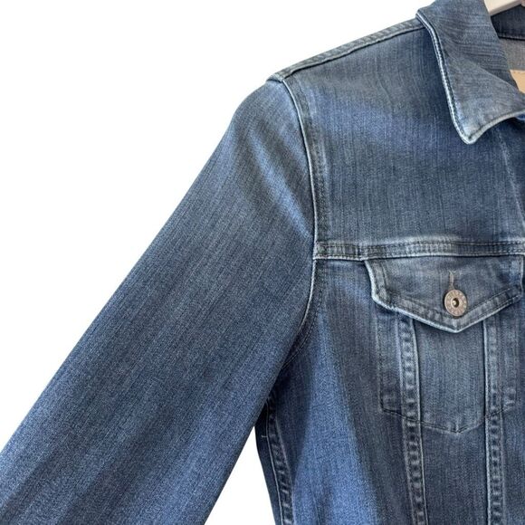AG Adriano Goldschmied Classic Dark Blue  Stretchy Jeans Denim Jacket SZ S#2524 - Picture 5 of 14